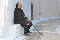 Alte Frau Pelekas Korfu